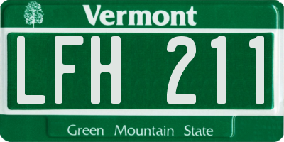 VT license plate LFH211