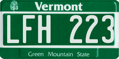 VT license plate LFH223