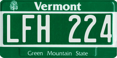 VT license plate LFH224
