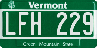 VT license plate LFH229