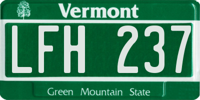 VT license plate LFH237