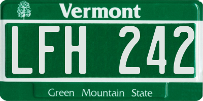 VT license plate LFH242