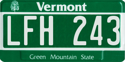 VT license plate LFH243