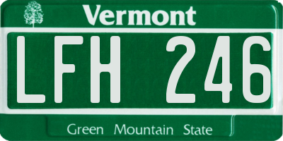 VT license plate LFH246
