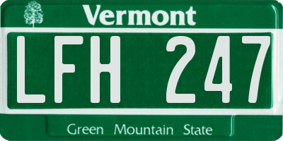 VT license plate LFH247
