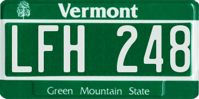 VT license plate LFH248