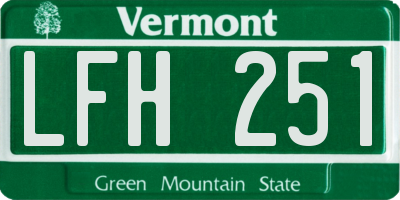 VT license plate LFH251