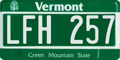VT license plate LFH257