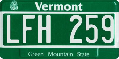 VT license plate LFH259