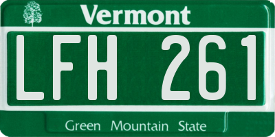 VT license plate LFH261