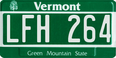 VT license plate LFH264