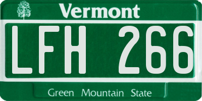 VT license plate LFH266