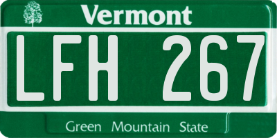 VT license plate LFH267
