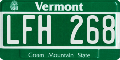VT license plate LFH268