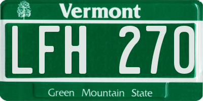VT license plate LFH270