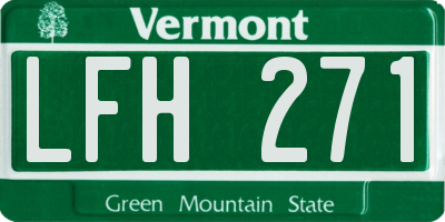 VT license plate LFH271