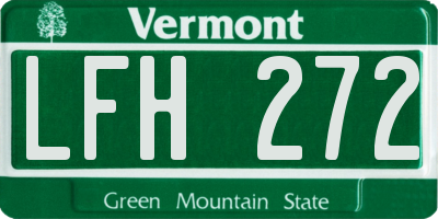 VT license plate LFH272