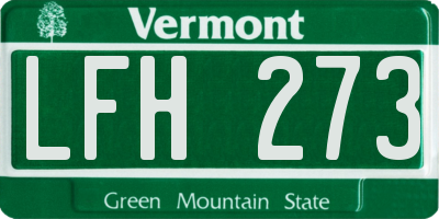 VT license plate LFH273