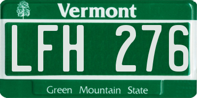 VT license plate LFH276