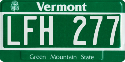 VT license plate LFH277