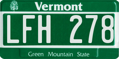 VT license plate LFH278