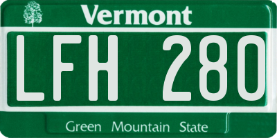 VT license plate LFH280