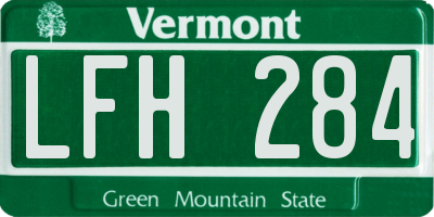 VT license plate LFH284
