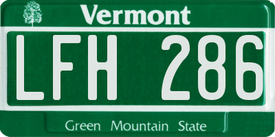 VT license plate LFH286