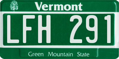 VT license plate LFH291