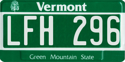VT license plate LFH296