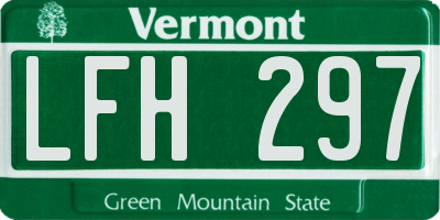 VT license plate LFH297
