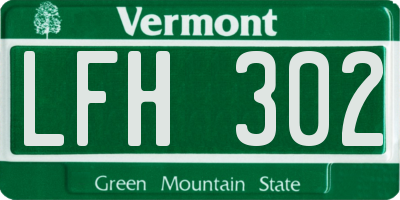 VT license plate LFH302