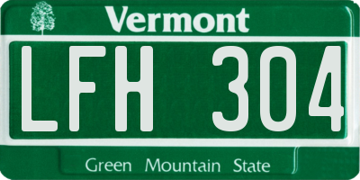 VT license plate LFH304