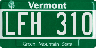 VT license plate LFH310