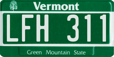VT license plate LFH311