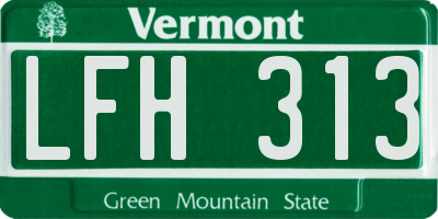 VT license plate LFH313