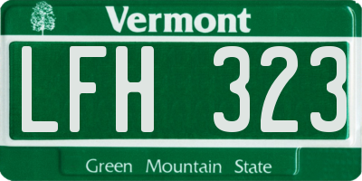 VT license plate LFH323