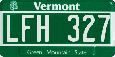 VT license plate LFH327