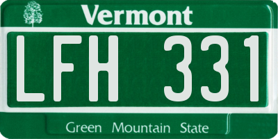 VT license plate LFH331