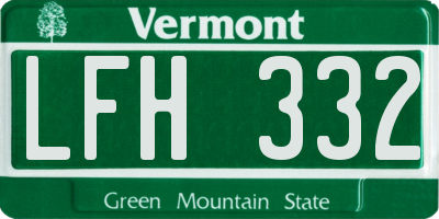 VT license plate LFH332