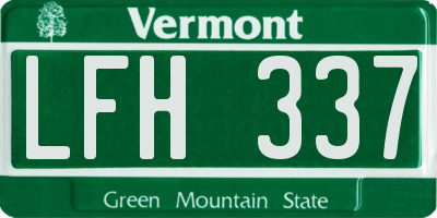 VT license plate LFH337