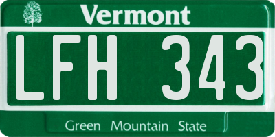 VT license plate LFH343
