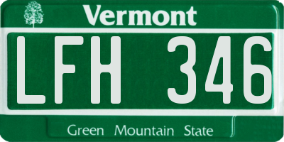 VT license plate LFH346