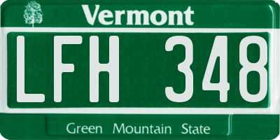 VT license plate LFH348