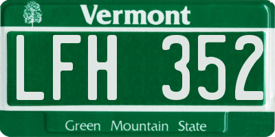 VT license plate LFH352