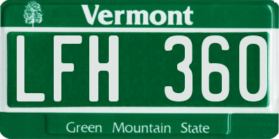 VT license plate LFH360