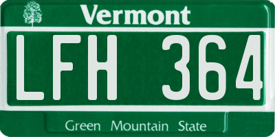 VT license plate LFH364