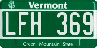 VT license plate LFH369