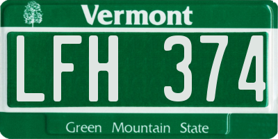 VT license plate LFH374