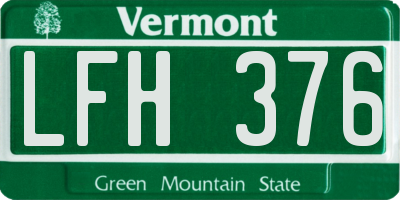 VT license plate LFH376